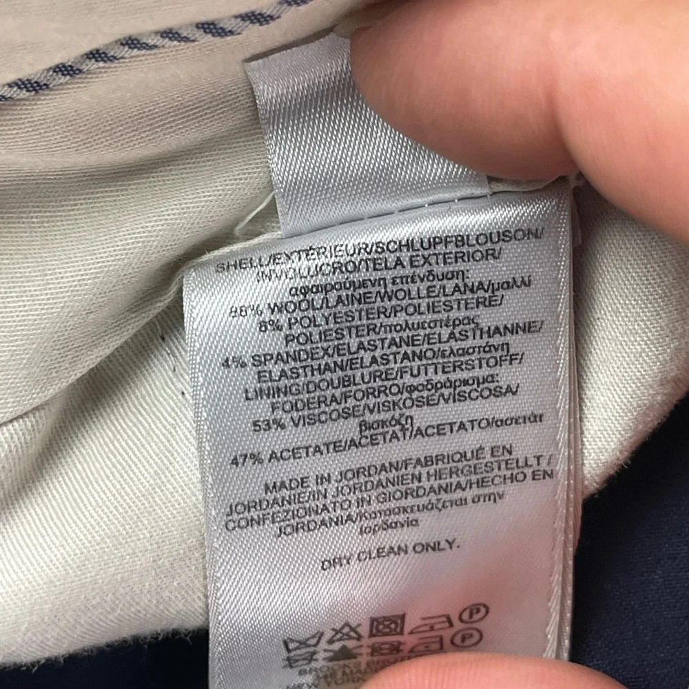 Brooks Brothers Mens Navy Blue Wool Blend Stretch Dress Pants 40 x 30 Flat Front